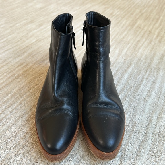 Like New Freda Salvador Made Flatform Leather Ankle Boots Booties Black Size 9.5 - Picture 10 of 17
